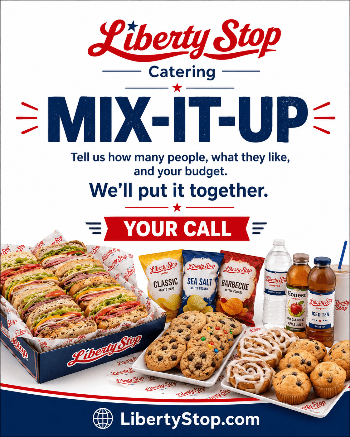 LibertyStop Mix-It-Up custom catering spread